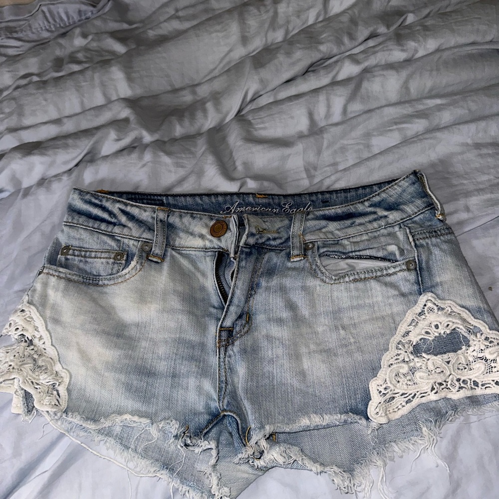 women’s american eagle jean shorts size 0